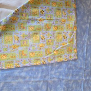 HANDMADE Blanket, Baby or Toddler, 39x42, Novelty Cotton Bugs Bees Flannel-Back